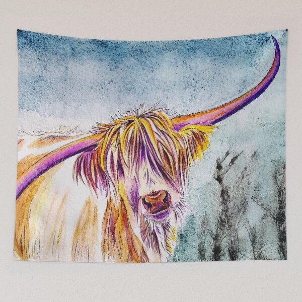 Item preview, Highland Cow With Long Horns designed and sold by JulieSpriddle.