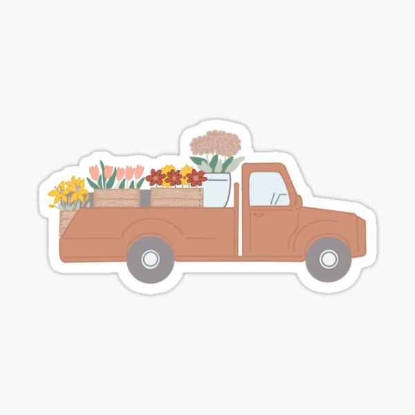 Item preview, Boho Brown Flower Truck designed and sold by MissMacs.