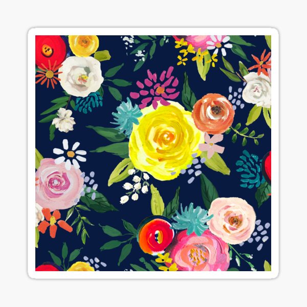 Colorful bright summer floral Sticker