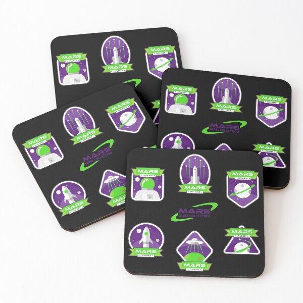 Item preview, Mars Mission Space Sticker Pack - Green and Purple designed and sold by NoMatterLab.
