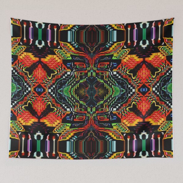 Item preview, aztec tribal digital psychedelic abstraction designed and sold by andromedoz.