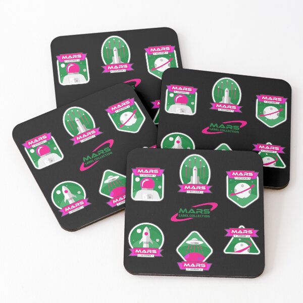 Item preview, Mars Mission Space Sticker Pack - Green and Hot Pink designed and sold by NoMatterLab.