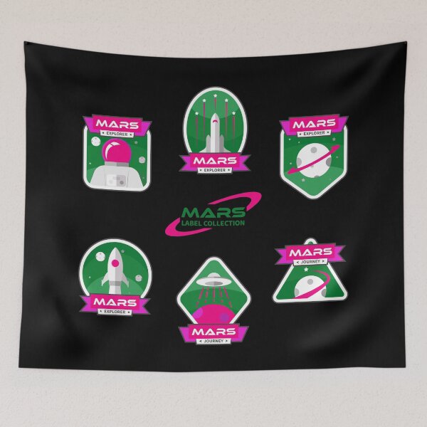 Item preview, Mars Mission Space Sticker Pack - Green and Hot Pink designed and sold by NoMatterLab.