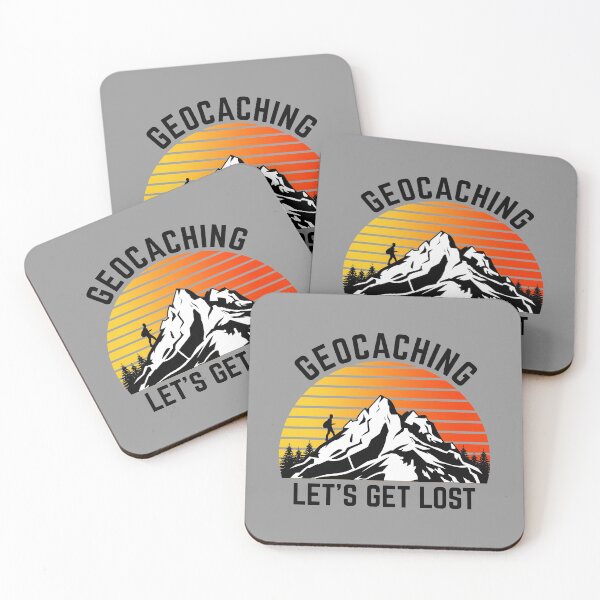 Item preview, Geocaching hiker on mountain sunset let's get lost designed and sold by portrait4you.
