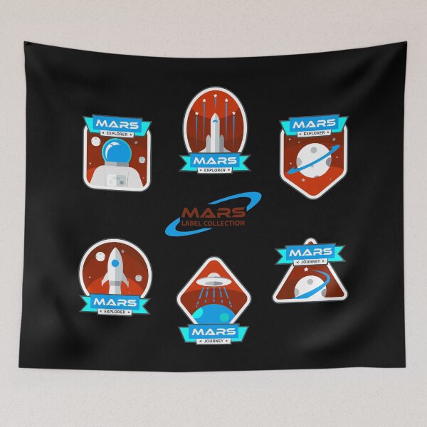 Item preview, Mars Mission Space Sticker Pack - Red and Blue designed and sold by NoMatterLab.