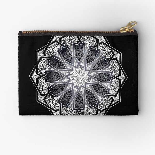 Black & White dots - Mosaic dot geometry art Zipper Pouch