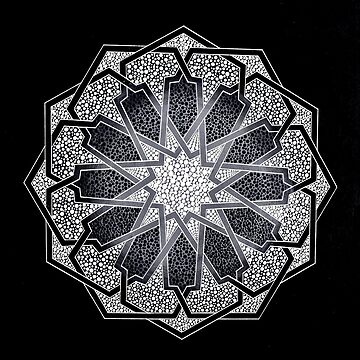 Artwork thumbnail, Black & White dots - Mosaic dot geometry art by ImaaniArt