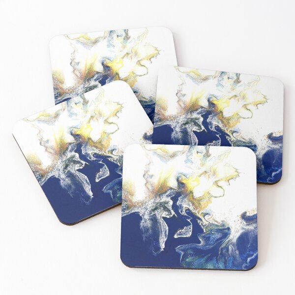 Item preview, Blue lagoon II - Dutch pour acrylic fluid art designed and sold by ImaaniArt.