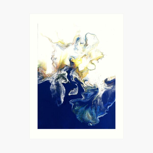 Blue lagoon II - Dutch pour acrylic fluid art Art Print