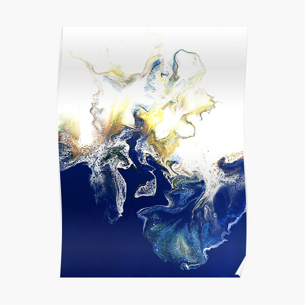 Blue lagoon II - Dutch pour acrylic fluid art Poster