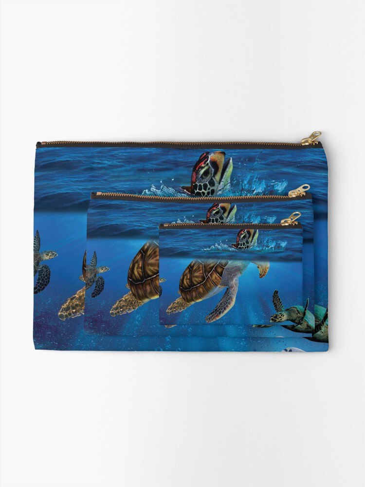 Surf Hawaiian Turtle Honu Unisex Canvas Coin Purse Wallet Coin Purse Canvas Zipper Wallet