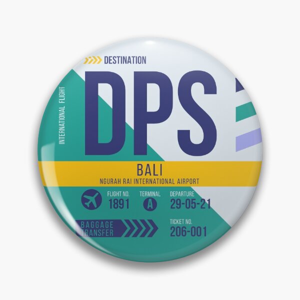 Item preview, Bali (DPS) Airport Code Baggage Tag designed and sold by SLAG-Creative.