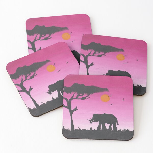 Item preview, Acrylic Art Print - Elephant Silhouette Sunset  designed and sold by HettyART.