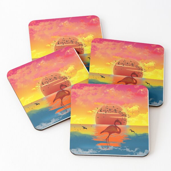Item preview, Flamingo With Sunset View Throw Blankets designed and sold by John Andrew.