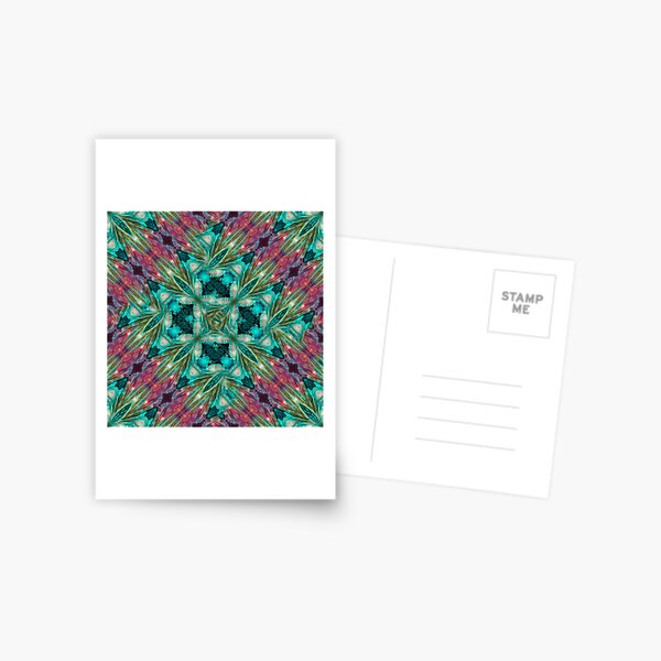 Feather Bloom flower ocean water waves pattern 3 Postcard