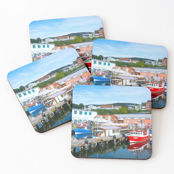 Item preview, Colorful fishing boats reflected in Sassnitz Harbor designed and sold by Michael Brewer.
