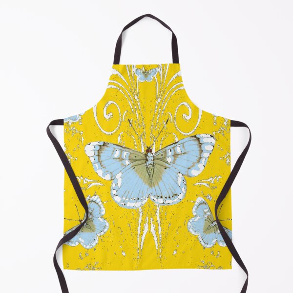Item preview,  MUSTARD COLOR ART BLUE-WHITE BUTTERFLY ABSTRACT designed and sold by sharlesart.
