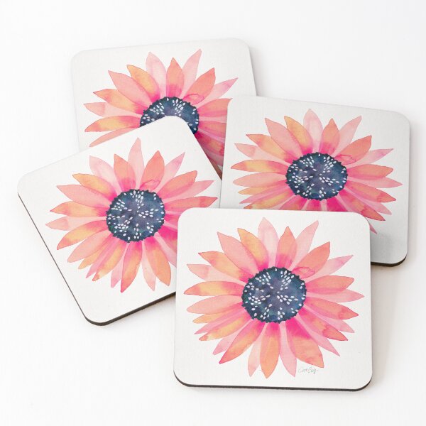 Item preview, Single Sunflower – Pink & Indigo designed and sold by Cat Coquillette.