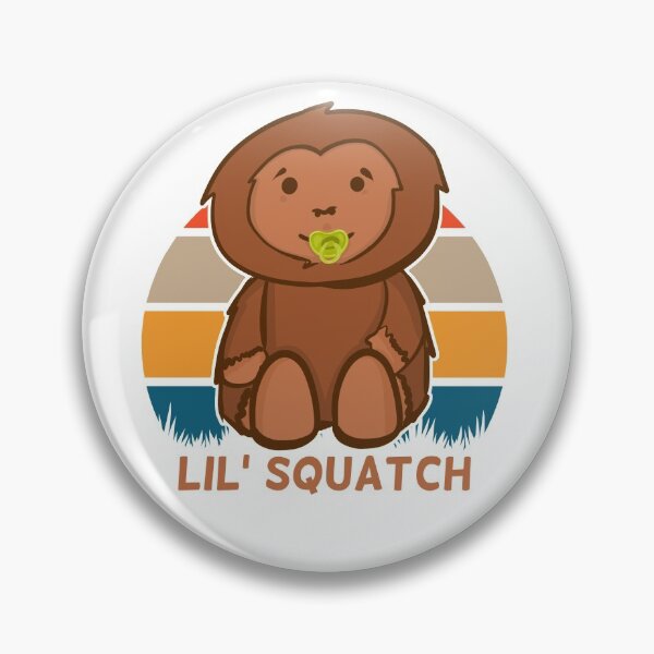 Artikelvorschau, Niedlicher Yeti-Baby-Bigfoot-Cartoon mit Schnuller-Retro-Sonnenuntergang, kleines Squatch-nahtloses Muster entworfen und verkauft von portrait4you.