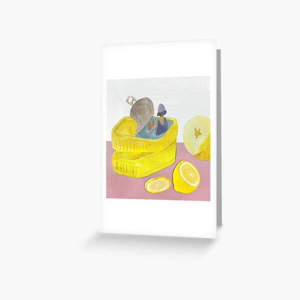 Sardine Bath and Some Lemons Greeting Card