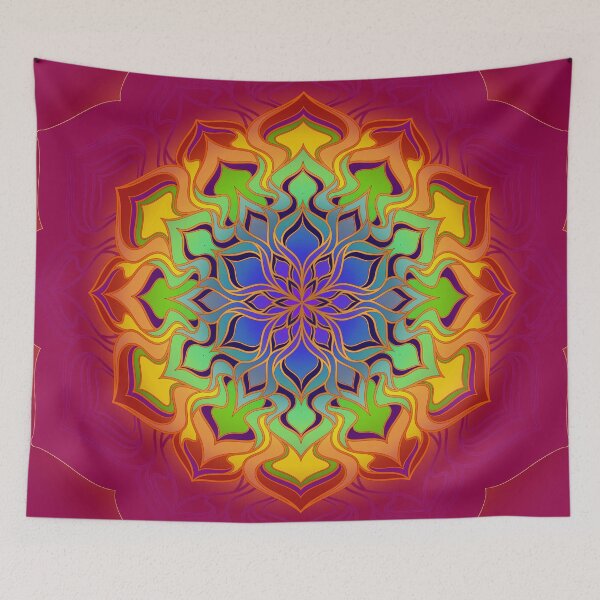 Item preview, Rainbow Mandala designed and sold by LadyKimono.