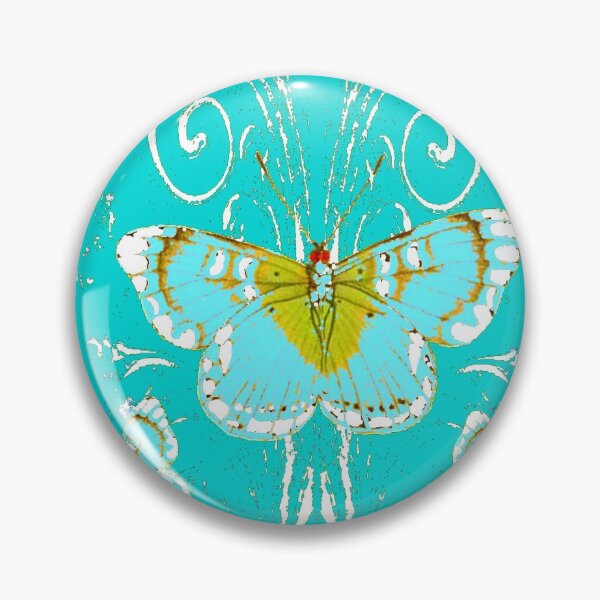 Artikelvorschau, BLAU-WEISSER SCHMETTERLING AUF ABSTRAKTER TÜRKISFARBE entworfen und verkauft von sharlesart.