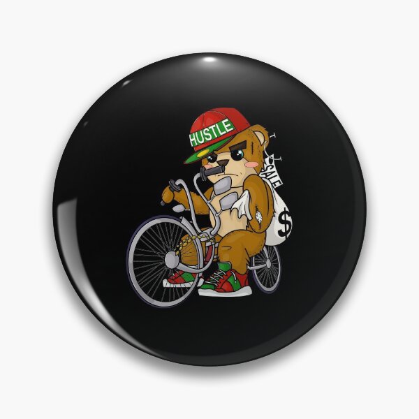 Item preview, Hustle teddy on bike with money bag  designed and sold by mermaidselina.