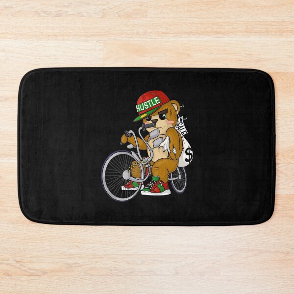 Item preview, Hustle teddy on bike with money bag  designed and sold by mermaidselina.
