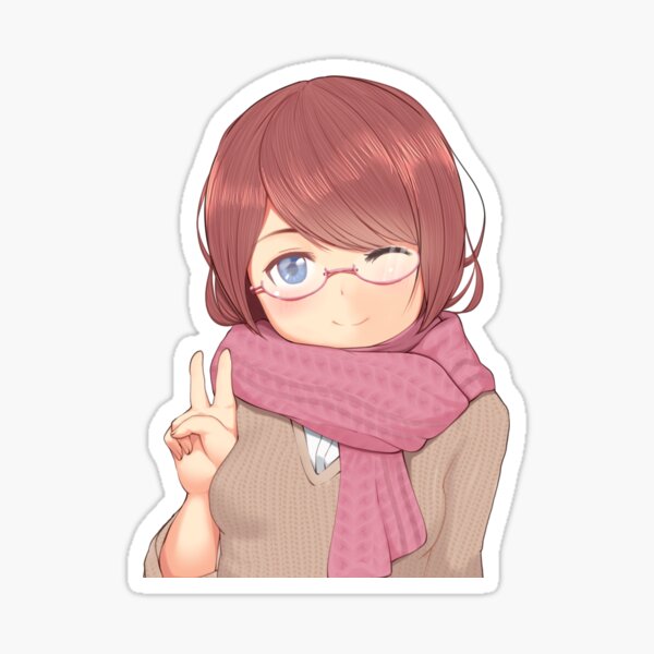  Cute Moe Girl. Anime Girls Sticker