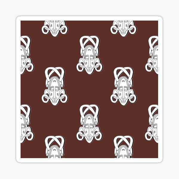 Senufo Mask pattern novies - Ivory Coast Sticker