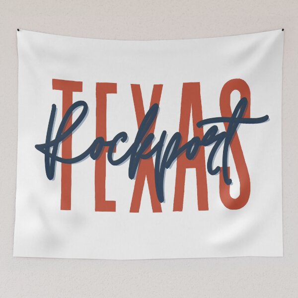 Item preview, Rockport Texas // Script Design // State Flag Colors designed and sold by KylieBeth Designs.