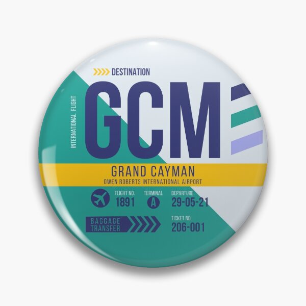 Item preview, Grand Cayman (GCM) Airport Code Baggage Tag designed and sold by SLAG-Creative.