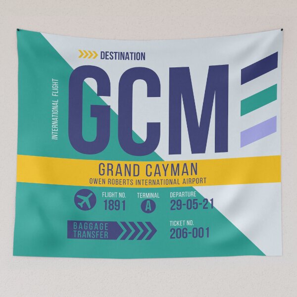 Item preview, Grand Cayman (GCM) Airport Code Baggage Tag designed and sold by SLAG-Creative.