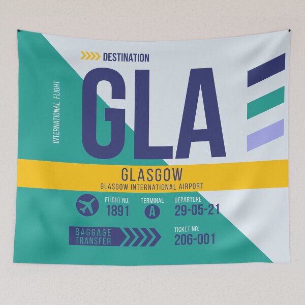 Item preview, Glasgow (GLA) Airport Code Baggage Tag designed and sold by SLAG-Creative.