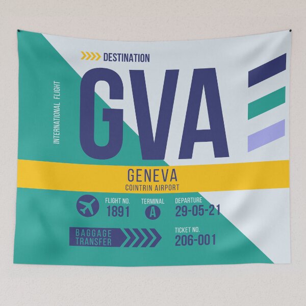 Item preview, Geneva (GVA) Airport Code Baggage Tag designed and sold by SLAG-Creative.