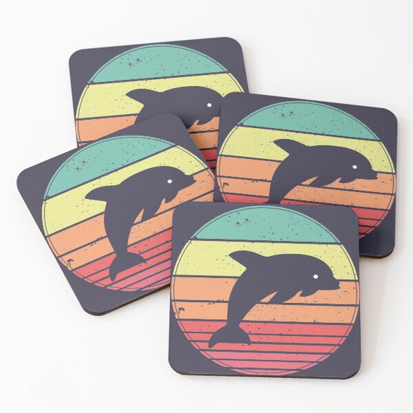 Item preview, Dolphin Vintage Retro Sunset designed and sold by faudeltn.