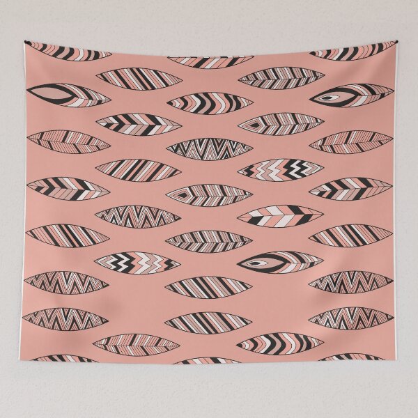 Item preview, SEAMLESS  FEATHER PATTERN - PEACH designed and sold by Stylishboutique.