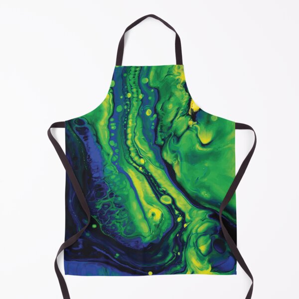 Item preview, Marble Swirls of Green, Blue and Black Abstract Pattern designed and sold by Alicia Chee.