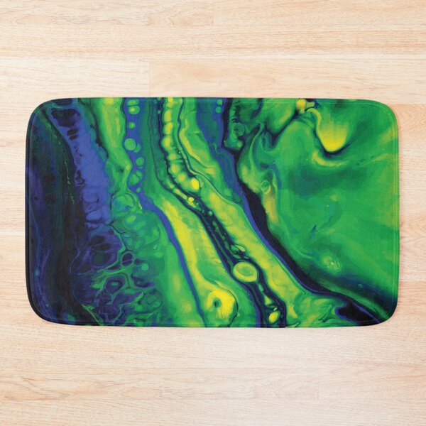 Item preview, Marble Swirls of Green, Blue and Black Abstract Pattern designed and sold by Alicia Chee.