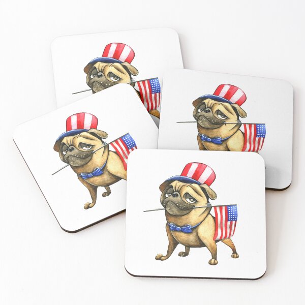 Item preview, A very patriotic pug with the US flag and hat  designed and sold by victorcociul.