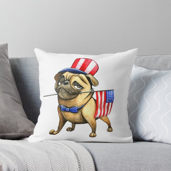 Item preview, A very patriotic pug with the US flag and hat  designed and sold by victorcociul.
