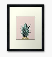 Pineapple on pink, Pineapple top, Minimal Framed Print