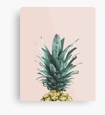 Ananas auf Rosa, Ananas-Top, Minimal Metallbild
