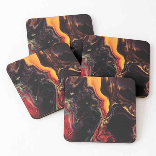 Item preview, Marble Swirls of Red, Yellow and Black Abstract Pattern designed and sold by Alicia Chee.
