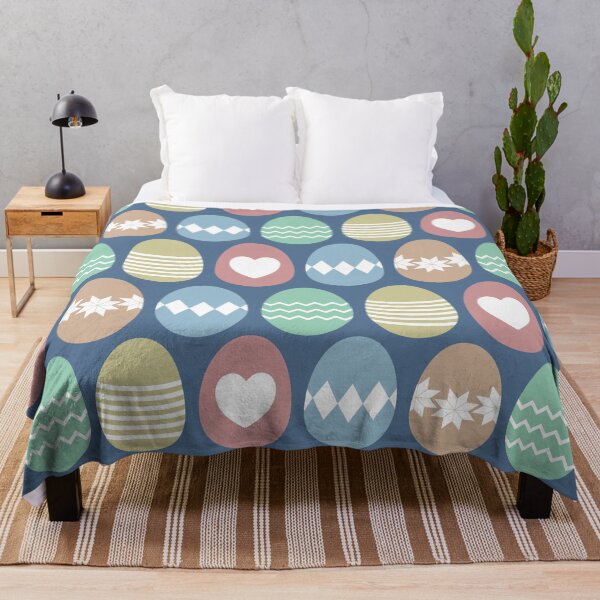 Item preview, Cute, colorful painted Easter eggs pattern with dark blue background designed and sold by CiniArt.