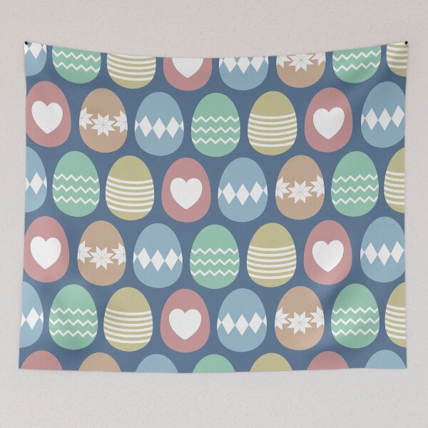 Item preview, Cute, colorful painted Easter eggs pattern with dark blue background designed and sold by CiniArt.