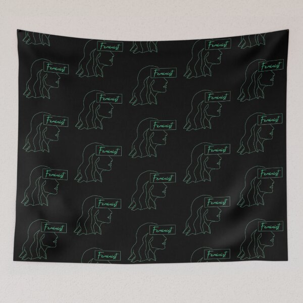 Item preview, Feminist line art in Mint designed and sold by fjakaseason.