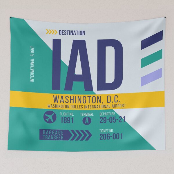 Item preview, Washington, D.C. (IAD) Airport Code Baggage Tag designed and sold by SLAG-Creative.