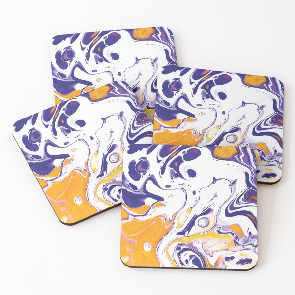 Item preview, Marble Swirls of Purple, Yellow and White Abstract Pattern designed and sold by Alicia Chee.
