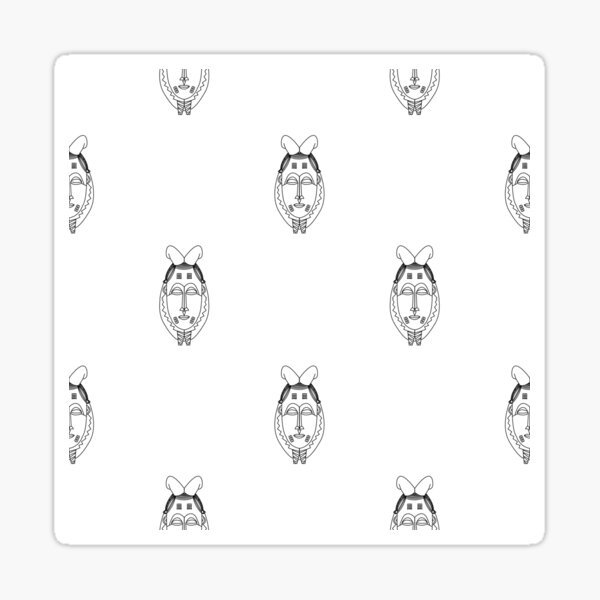 Yaoure Mask pattern quinquies - Ivory Coast Sticker